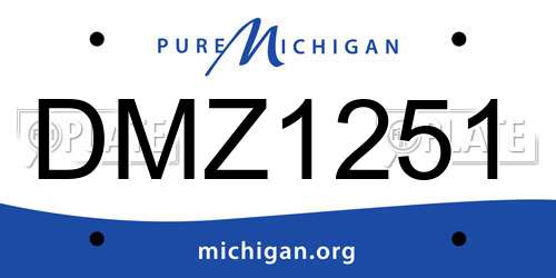 DMZ1251 Michigan License Plate