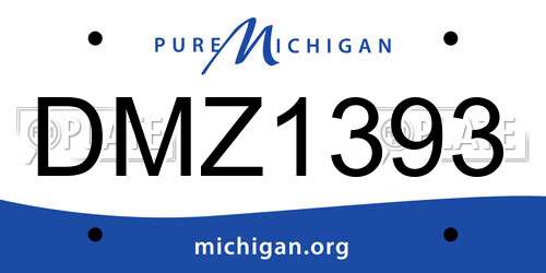 DMZ1393 Michigan License Plate