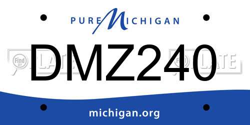 DMZ240 Michigan License Plate