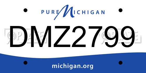 DMZ2799 Michigan License Plate