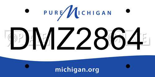 DMZ2864 Michigan License Plate