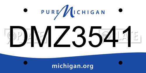 DMZ3541 Michigan License Plate