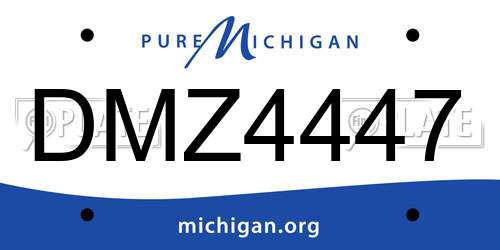 DMZ4447 Michigan License Plate