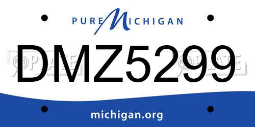 DMZ5299 Michigan License Plate