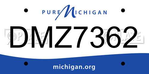 DMZ7362 Michigan License Plate