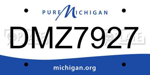 DMZ7927 Michigan License Plate