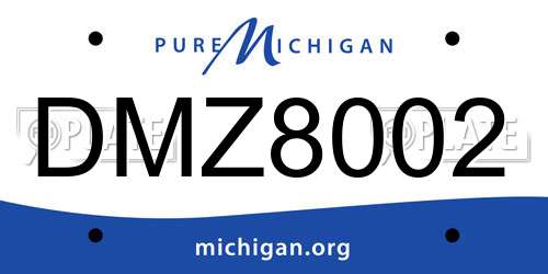 DMZ8002 Michigan License Plate