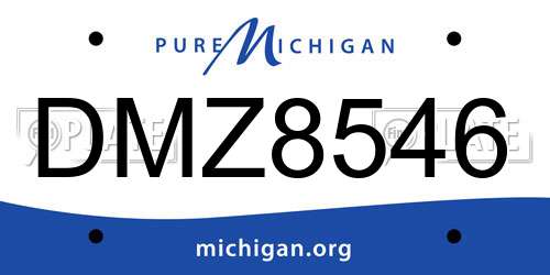 DMZ8546 Michigan License Plate