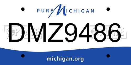 DMZ9486 Michigan License Plate