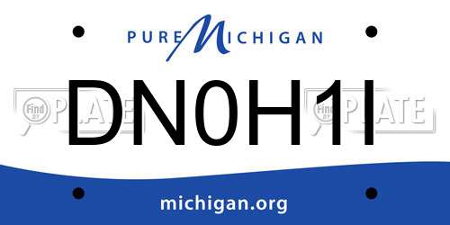 DN0H1I Michigan License Plate