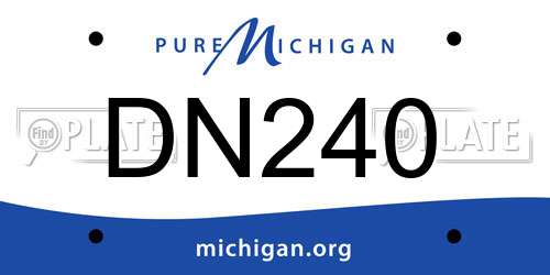 DN240 Michigan License Plate