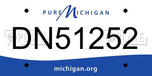 DN51252 Michigan License Plate