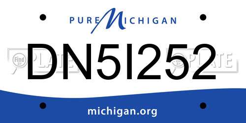 DN5I252 Michigan License Plate