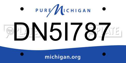 DN5I787 Michigan License Plate