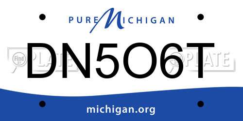 DN5O6T Michigan License Plate