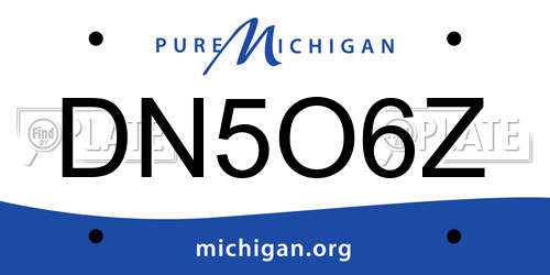 DN5O6Z Michigan License Plate