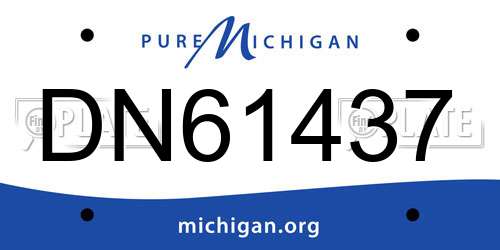 DN61437 Michigan License Plate