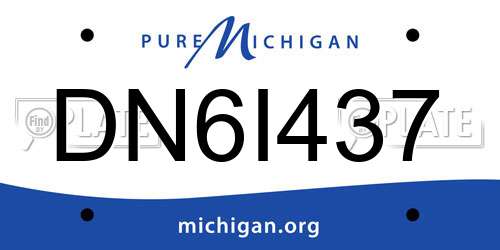 DN6I437 Michigan License Plate