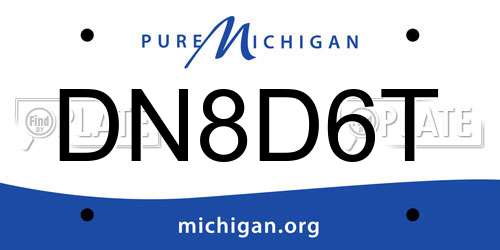 DN8D6T Michigan License Plate