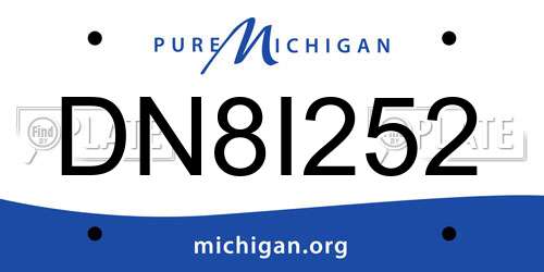 DN8I252 Michigan License Plate