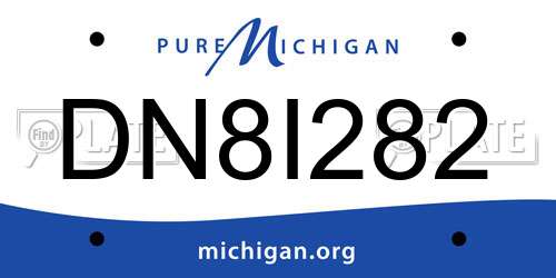 DN8I282 Michigan License Plate