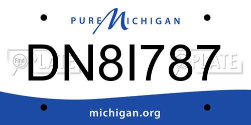 DN8I787 Michigan License Plate