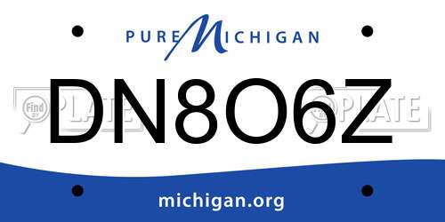 DN8O6Z Michigan License Plate