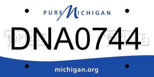 DNA0744 Michigan License Plate