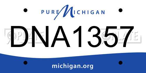 DNA1357 Michigan License Plate