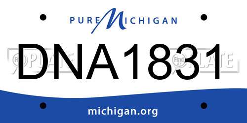 DNA1831 Michigan License Plate