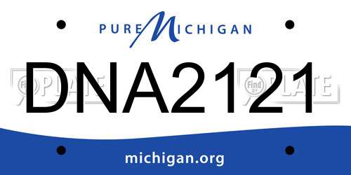 DNA2121 Michigan License Plate