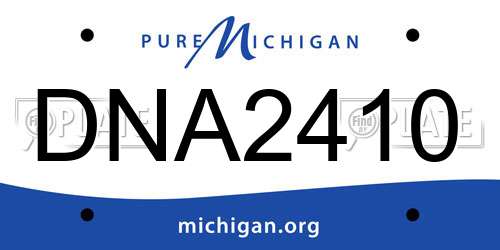 DNA2410 Michigan License Plate