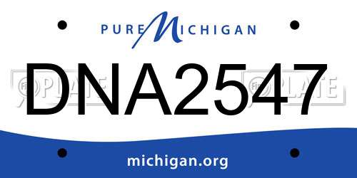 DNA2547 Michigan License Plate