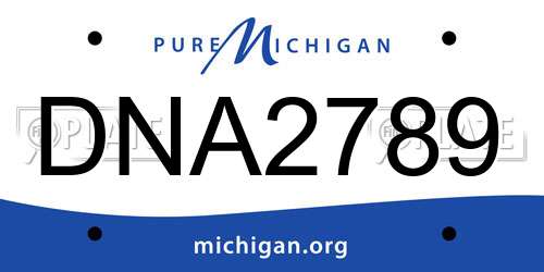 DNA2789 Michigan License Plate