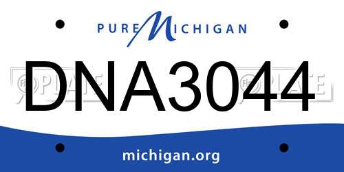 DNA3044 Michigan License Plate