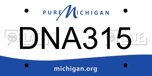 DNA315 Michigan License Plate