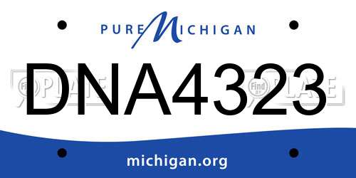 DNA4323 Michigan License Plate