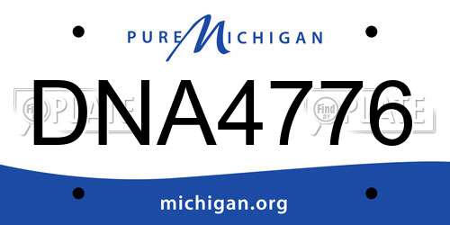 DNA4776 Michigan License Plate