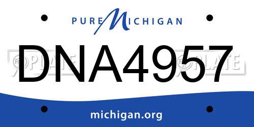 DNA4957 Michigan License Plate
