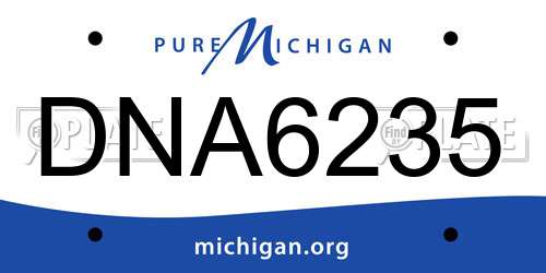 DNA6235 Michigan License Plate