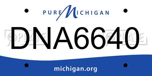 DNA6640 Michigan License Plate