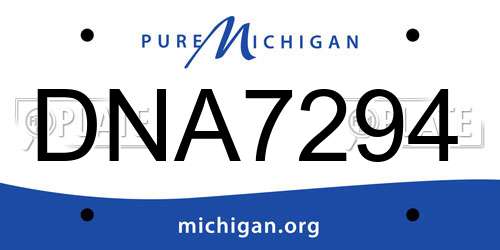 DNA7294 Michigan License Plate