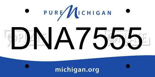 DNA7555 Michigan License Plate
