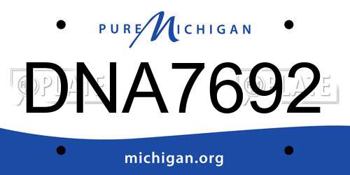 DNA7692 Michigan License Plate