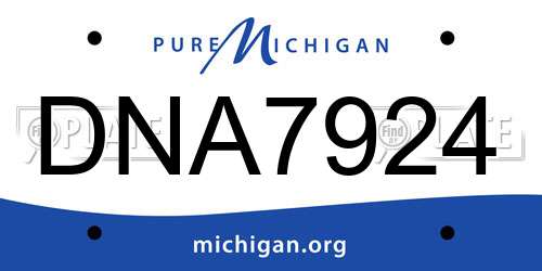 DNA7924 Michigan License Plate