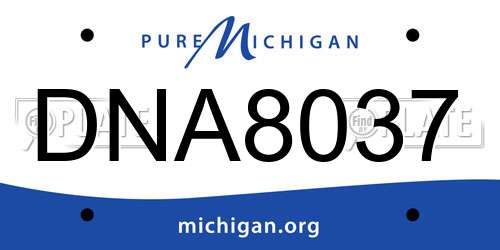 DNA8037 Michigan License Plate