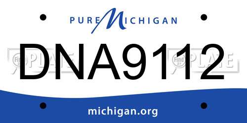 DNA9112 Michigan License Plate