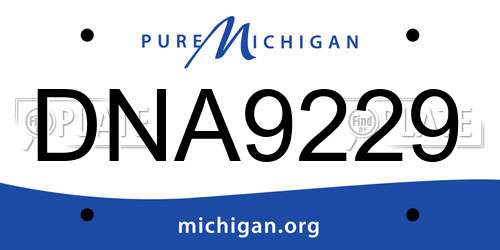 DNA9229 Michigan License Plate