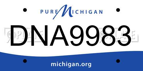 DNA9983 Michigan License Plate