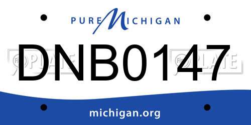 DNB0147 Michigan License Plate